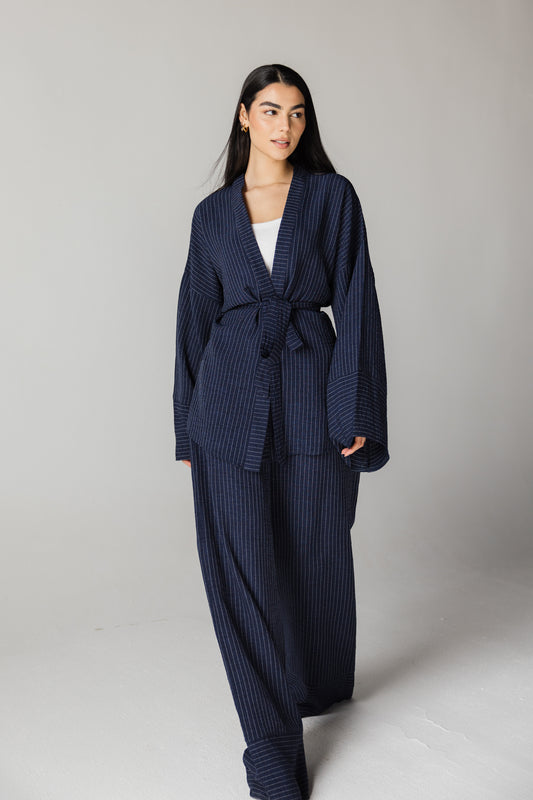 Navy striped set