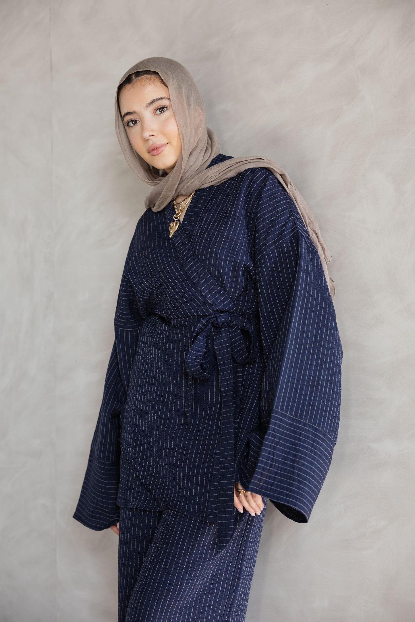 Navy striped top