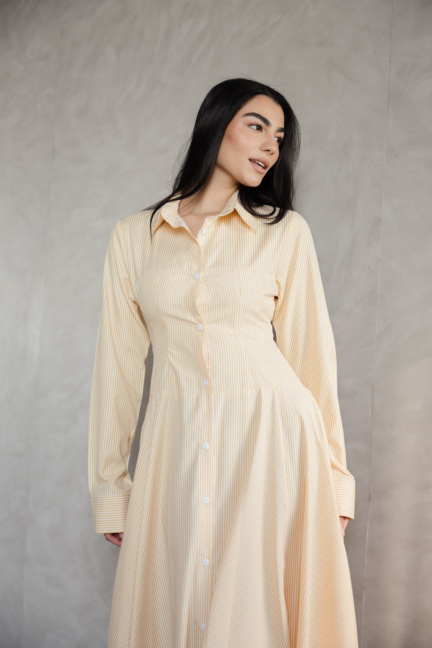 Sky Blue Striped Shirt Dress
from MYLIA