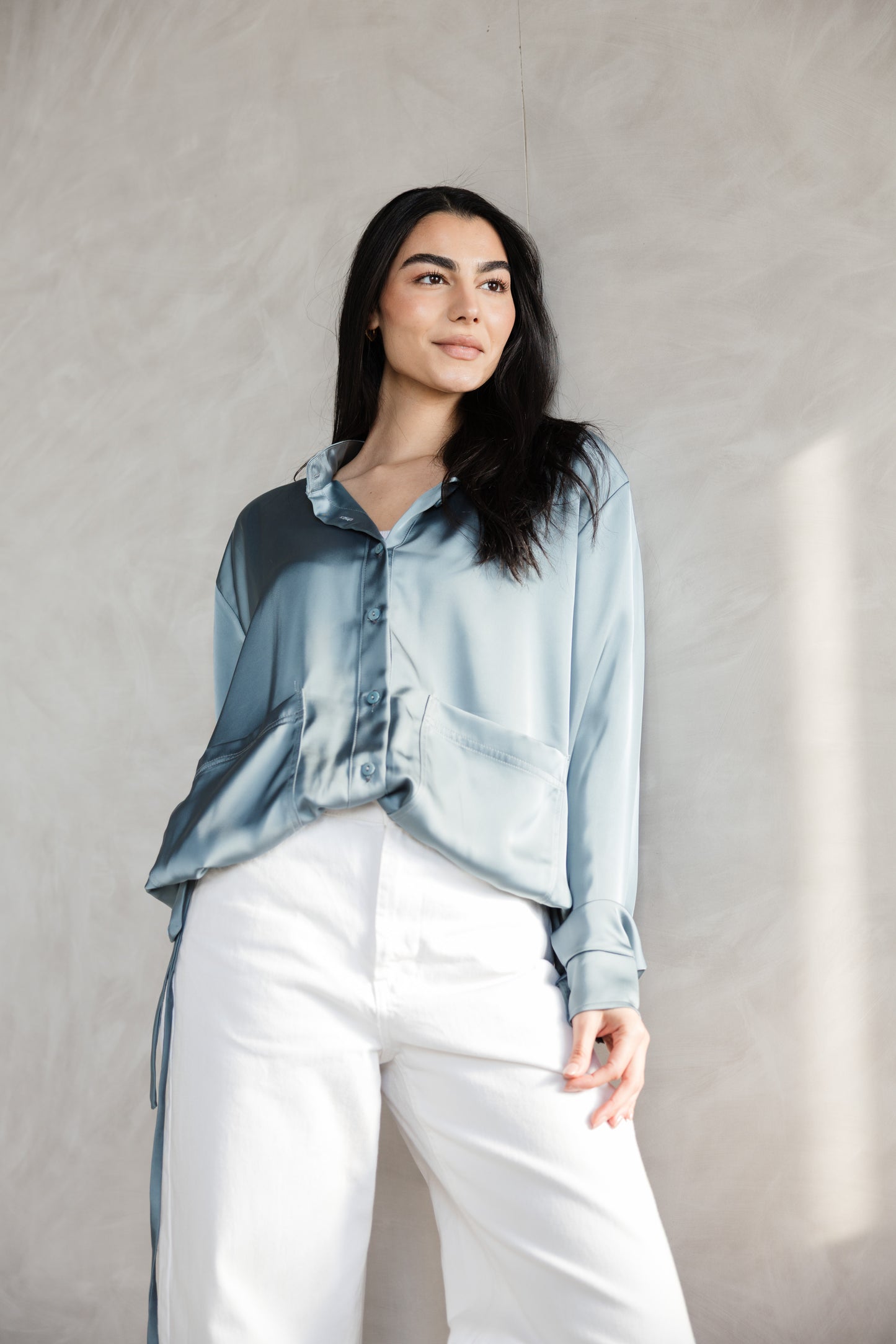 Satin Tie Blouse from MYLIA