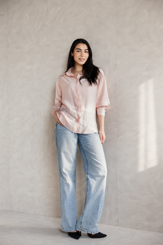 feather blouse from MYLIA