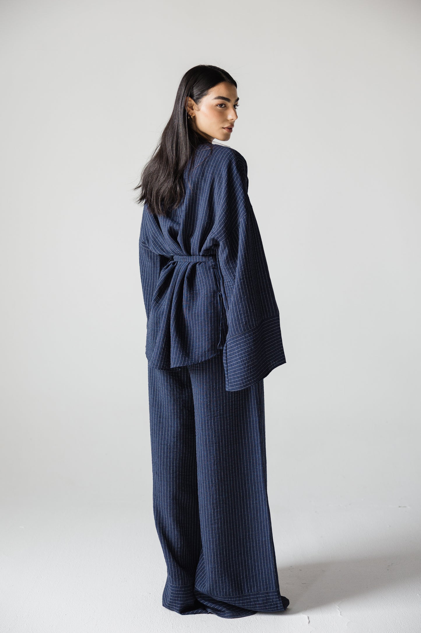Navy striped set