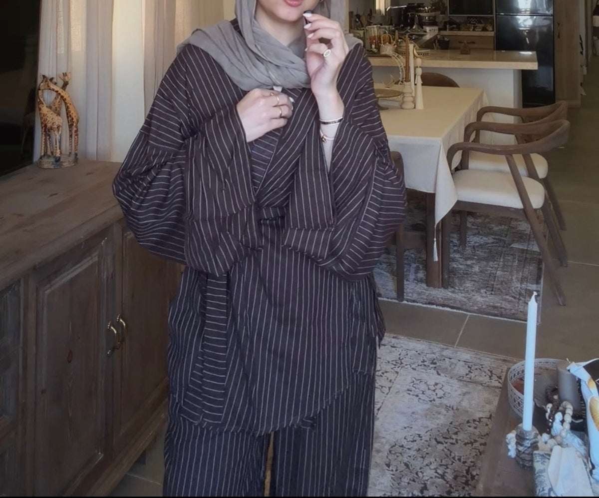Brown striped set