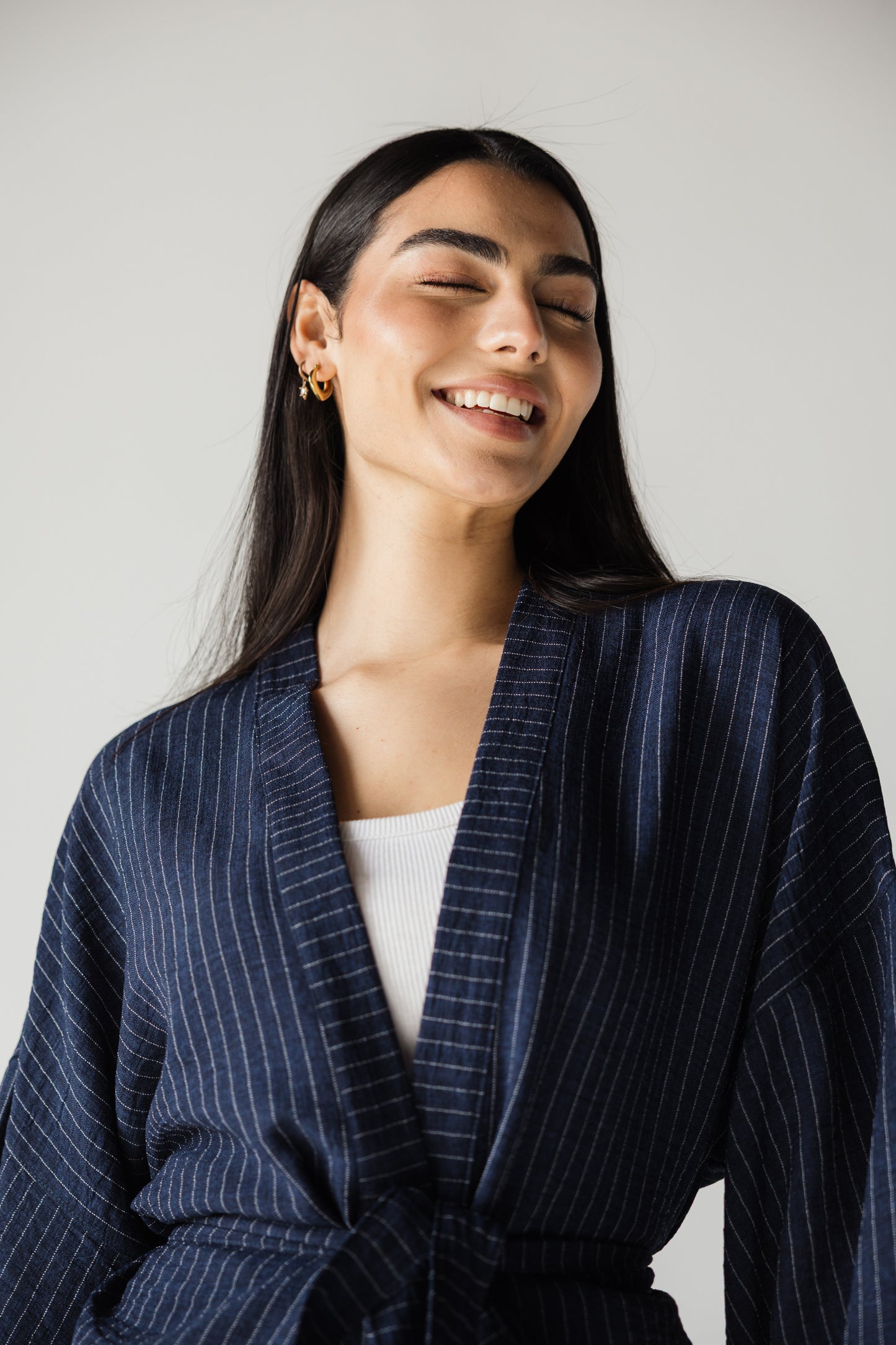 Navy striped top