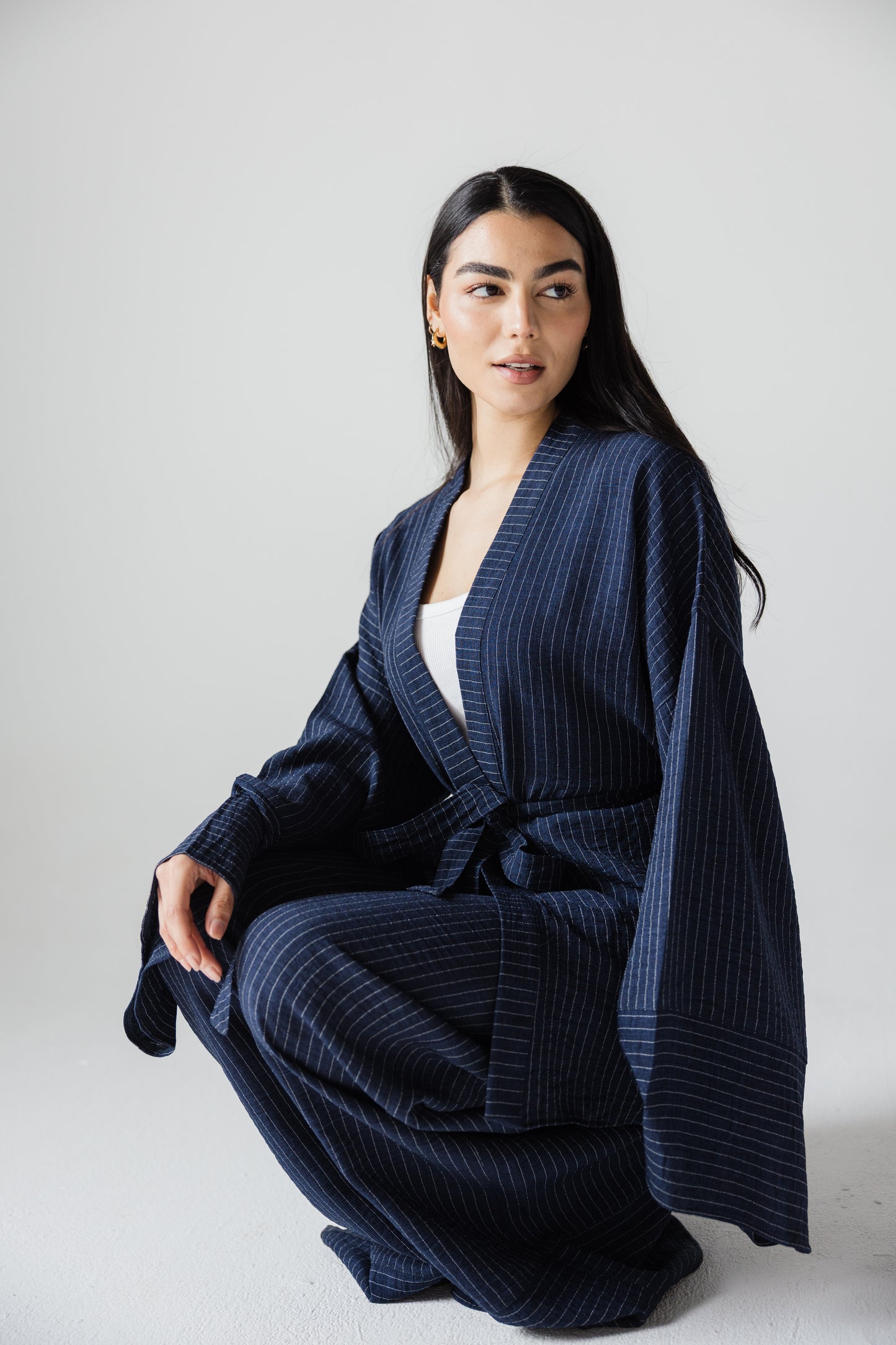 Navy striped set