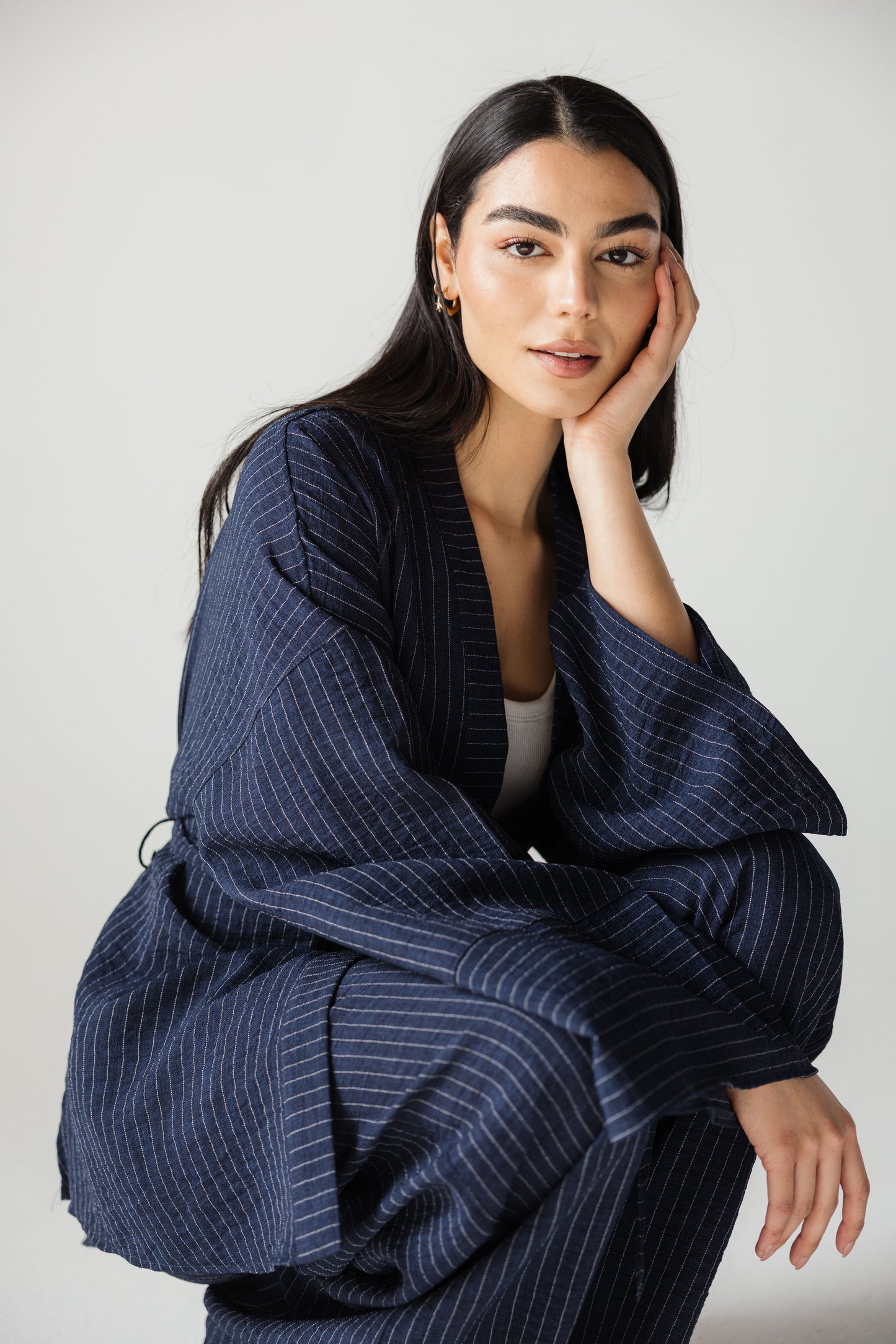 Navy striped set