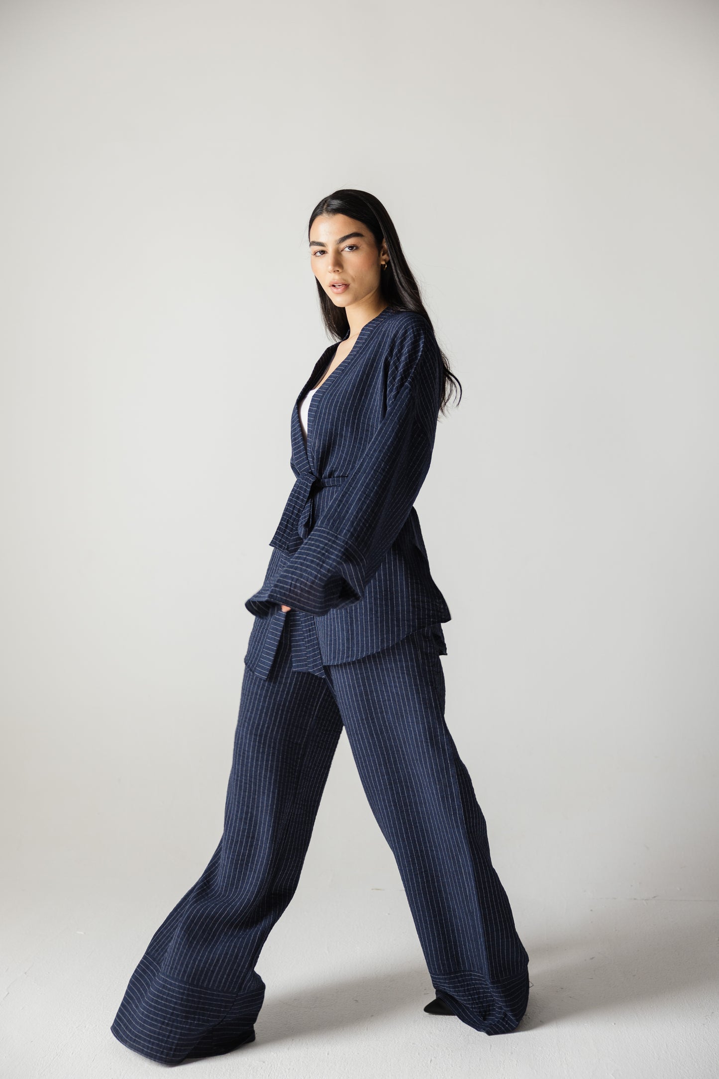 Navy striped set