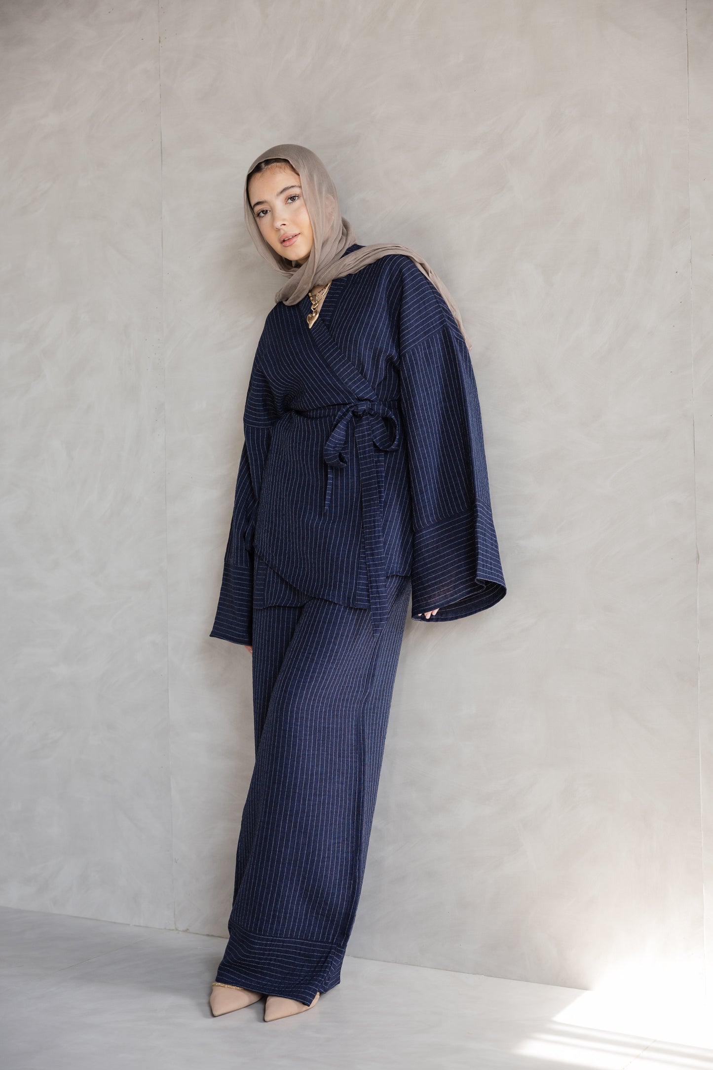 Navy Striped pants