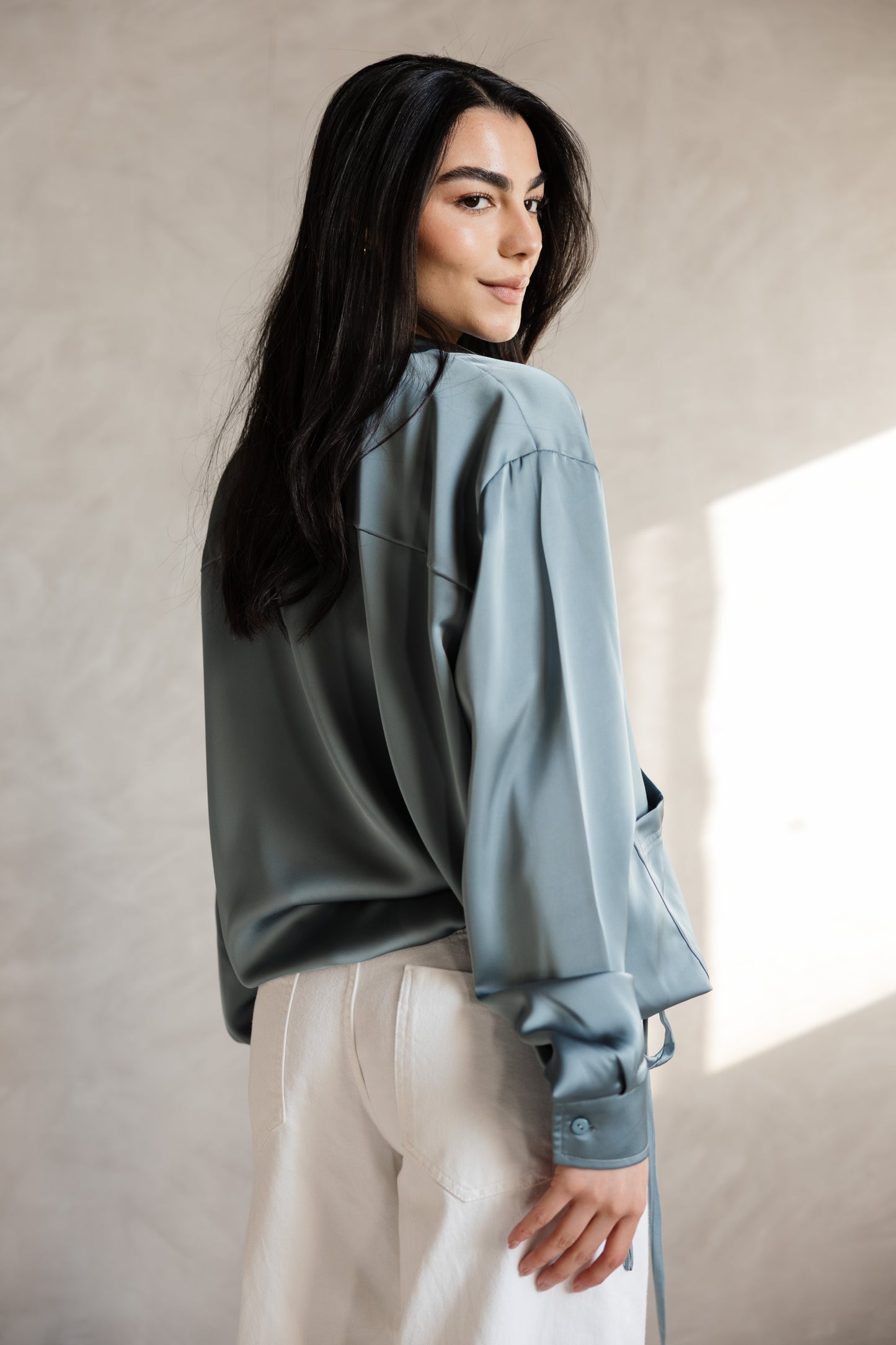 Satin Tie Blouse from MYLIA