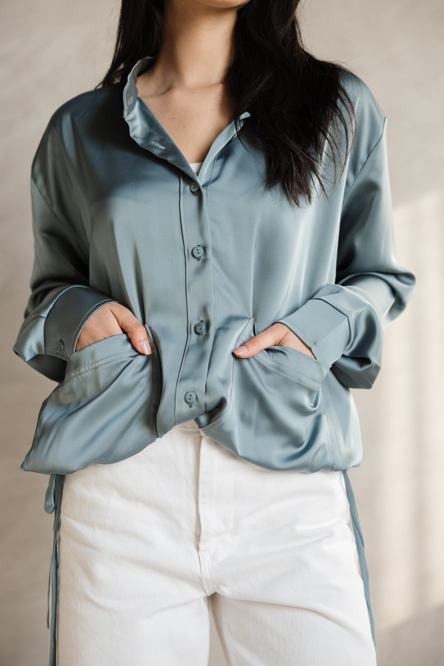 Satin Tie Blouse from MYLIA