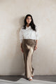 Brown satin skirt