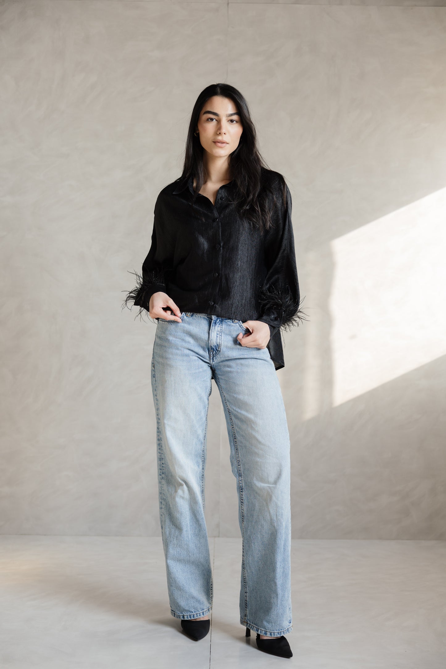 feather blouse from MYLIA