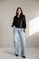 Black feather blouse from MYLIA