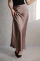 Nude satin skirt from MYLIA