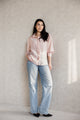 Pink feather blouse from MYLIA