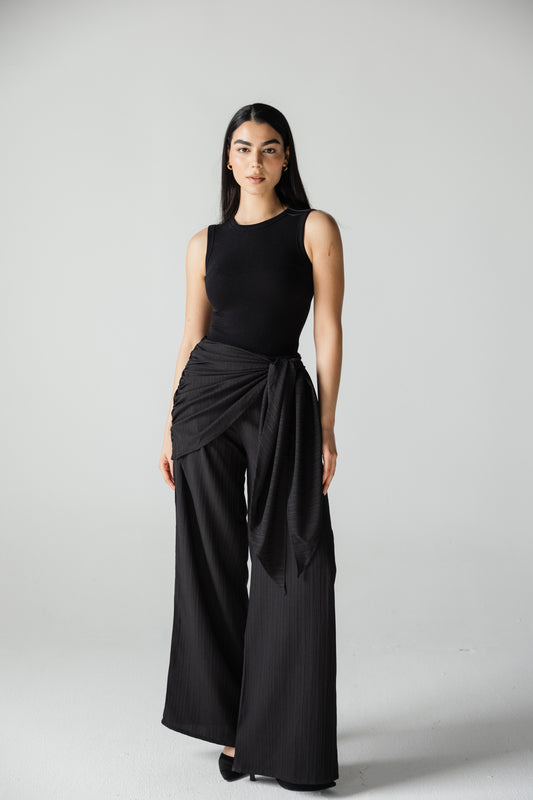 Wideleg pantlon with scarf