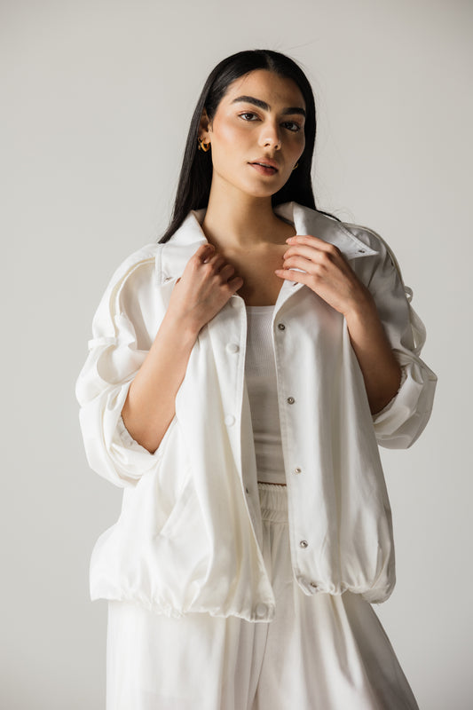 Wide leg offwhite pants