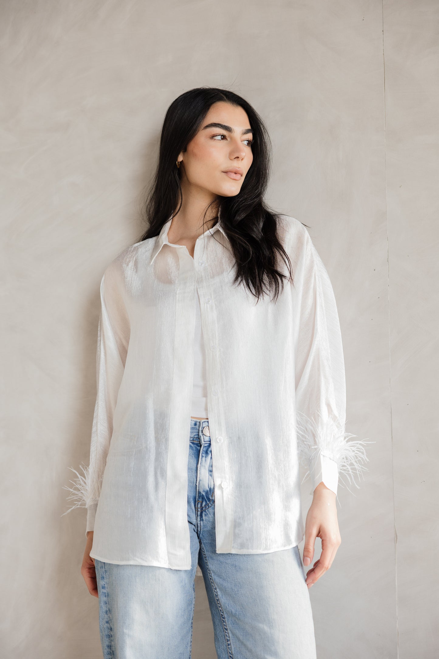feather blouse from MYLIA