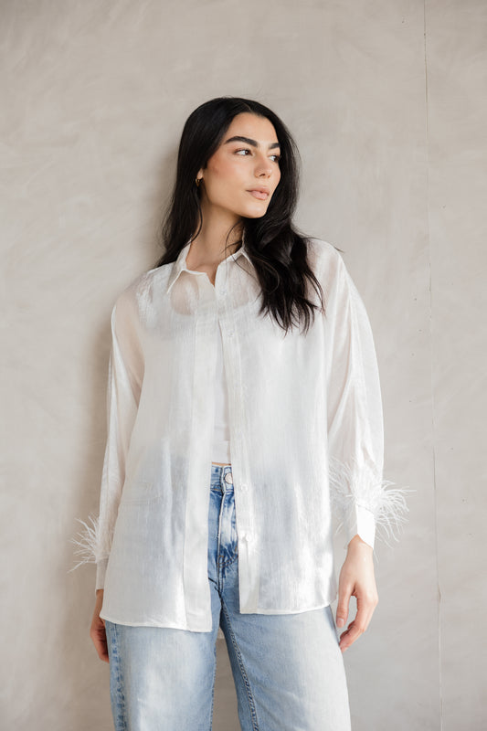 feather blouse from MYLIA