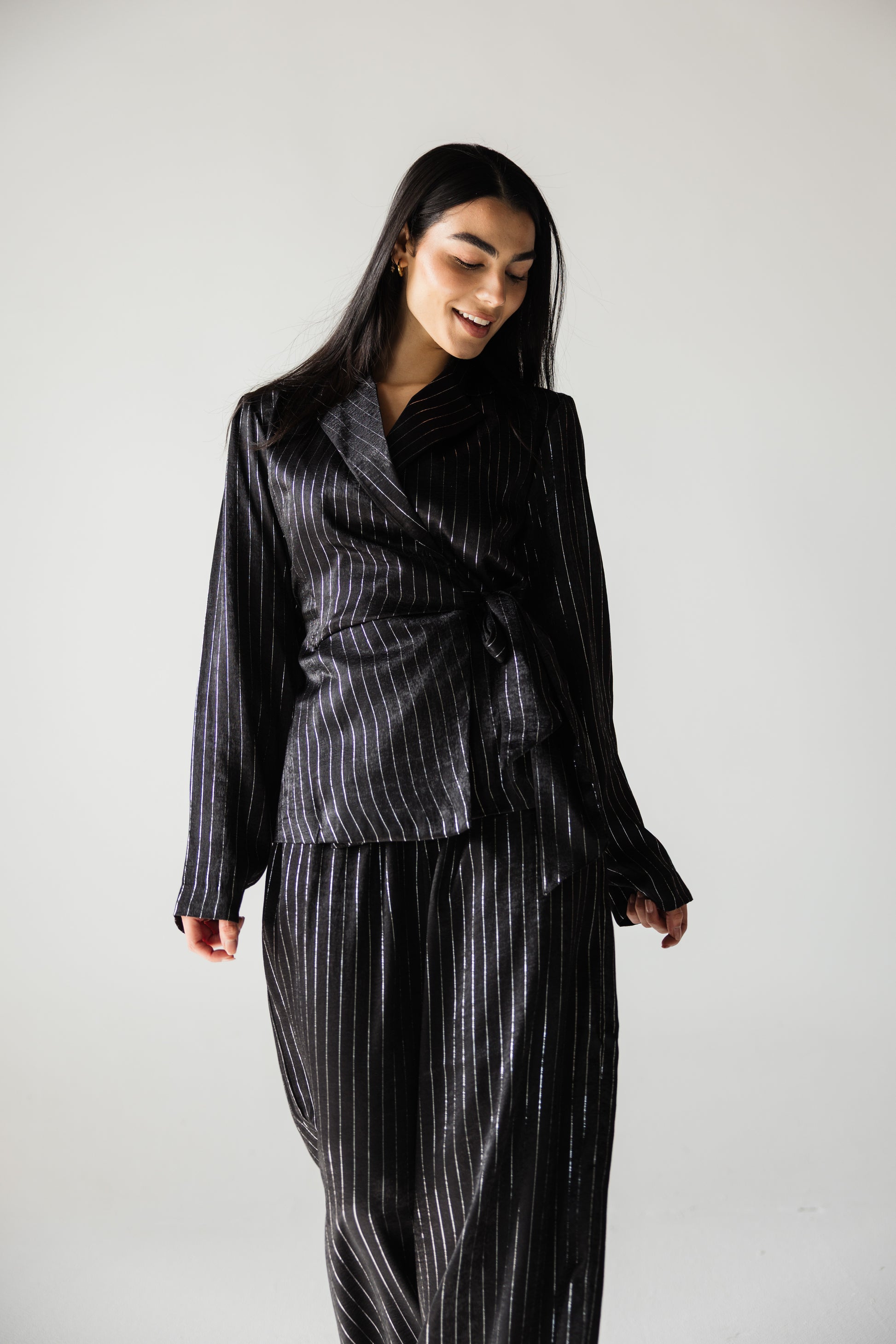 Glowing striped blazer